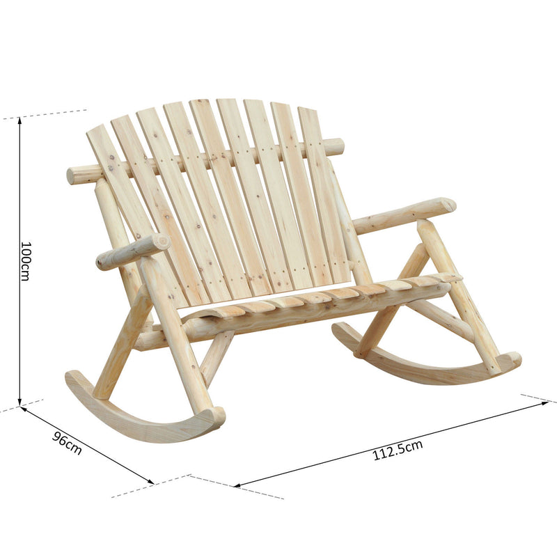 Panchina Dondolo da Giardino 2 Posti in Legno 96x112.5x100 cm 