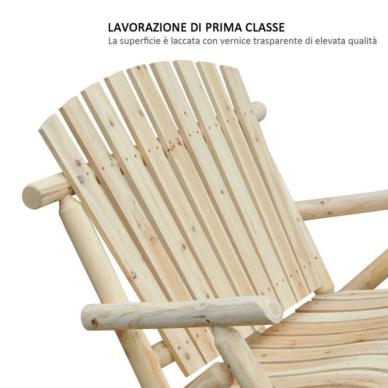 Panchina Dondolo da Giardino 2 Posti in Legno 96x112.5x100 cm 