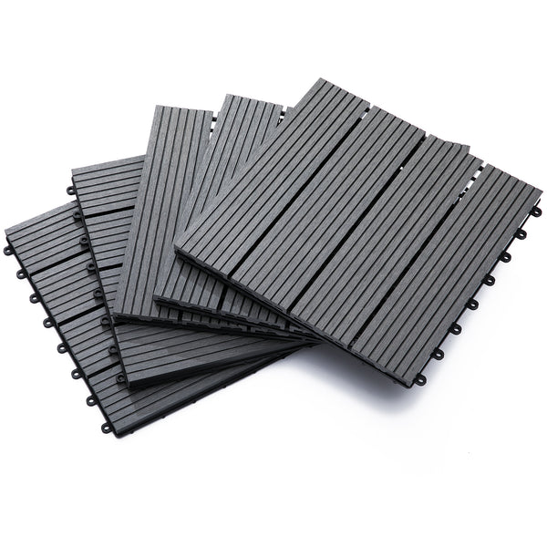 prezzo Bodenbelag für den Außenbereich, ineinandergreifende Gartenfliesen, 11 Fliesen, 30 x 30 x 2,2 cm, grau