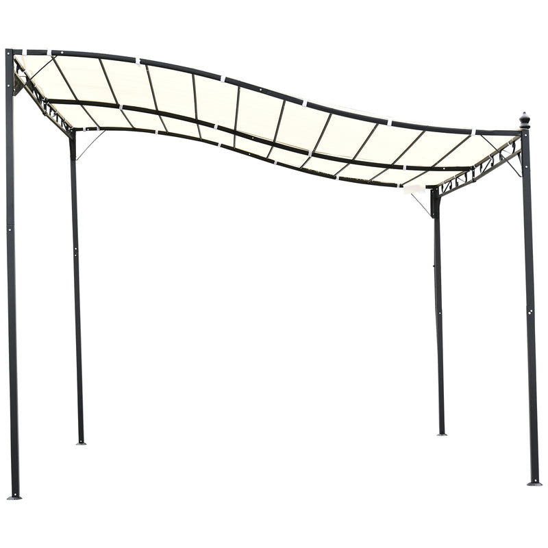 Pergola da Giardino 2.97x2.97m in Metallo Crema 