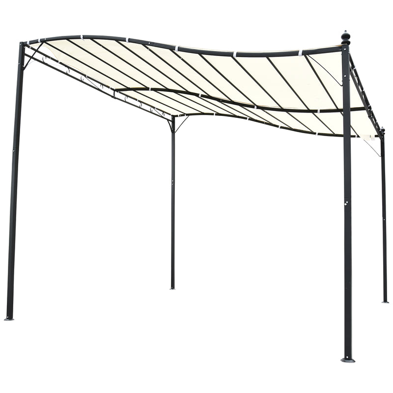 Pergola da Giardino 2.97x2.97m in Metallo Crema 