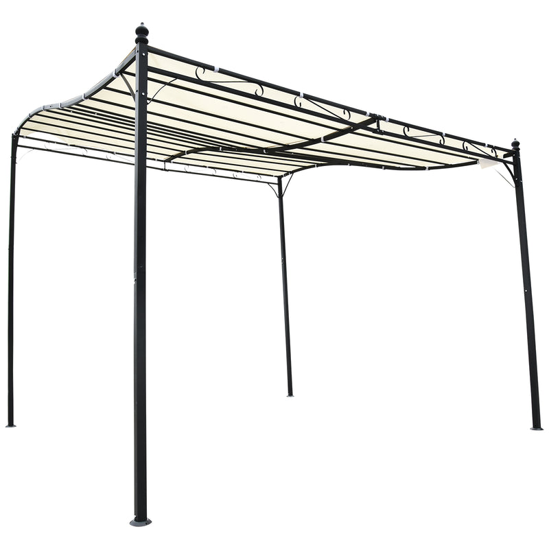 Pergola da Giardino 2.97x2.97m in Metallo Crema 