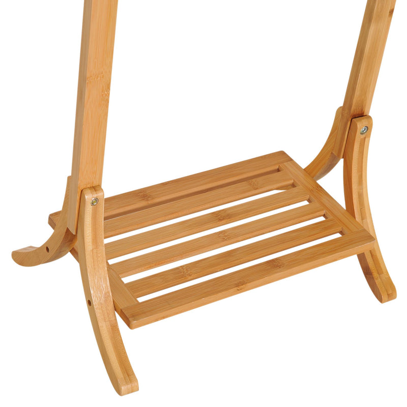 Piantana Portasciugamani con 3 Bracci in Bambù Naturale 40.5x28x104 cm 