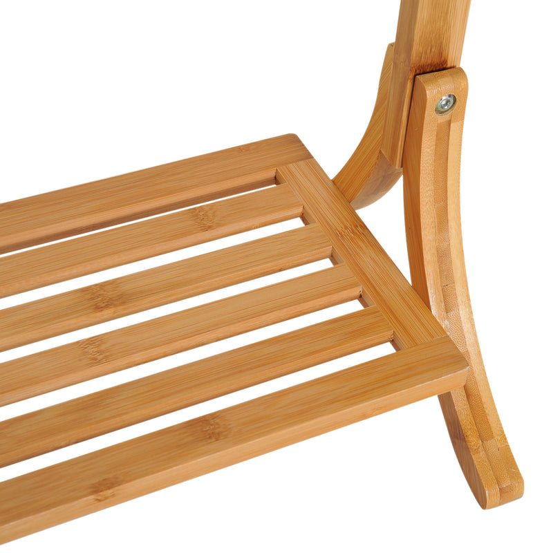 Piantana Portasciugamani con 3 Bracci in Bambù Naturale 40.5x28x104 cm 