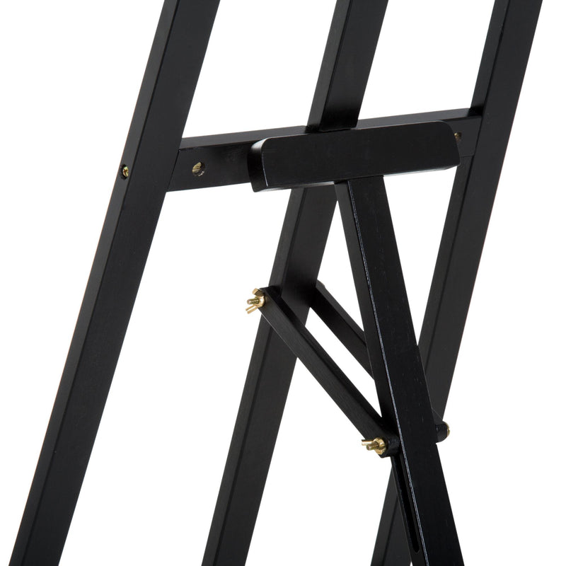 Cavalletto per Pittura in Legno con Altezza e Inclinazione Regolabili Nero 46x60x140 cm 