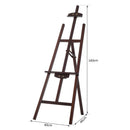 Cavalletto per Pittura in Legno Altezza e Inclinazione Regolabili Marrone 46x60x140 cm 
