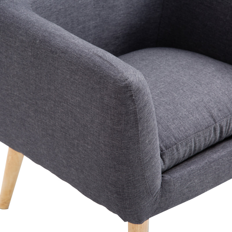 Poltrona Stile Nordico in Tessuto Grigio Scuro 68x58.5x76 cm 