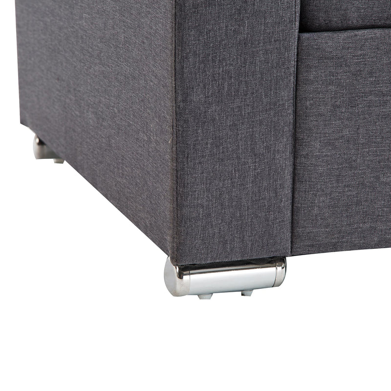 Poltroncina Moderna con Rivestimento in Tessuto Grigio Scuro 81x73x78 cm 