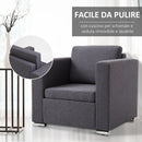 Poltroncina Moderna con Rivestimento in Tessuto Grigio Scuro 81x73x78 cm 