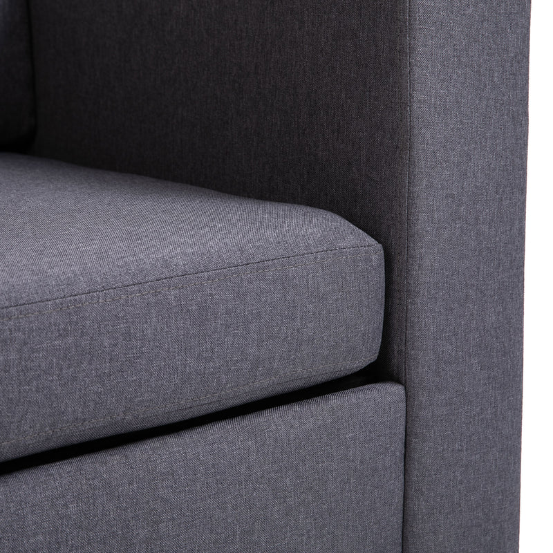 Poltroncina Moderna con Rivestimento in Tessuto Grigio Scuro 81x73x78 cm 