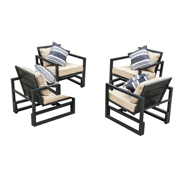 sconto Set mit 4 eleganten hochwertigen Outdoor-Sesseln mit Kissen 70,6 x 83,1 x 81 cm