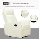 Poltrona Relax Reclinabile Ergonomica in Similpelle 65x92x100 cm Crema 