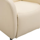 Poltrona Relax Reclinabile in Similpelle con Poggiapiedi Crema 