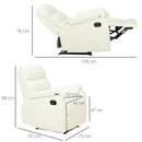 Poltrona Relax Reclinabile Manuale in Similpelle Crema 