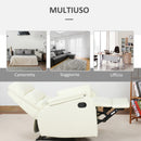Poltrona Relax Reclinabile Manuale in Similpelle Crema 