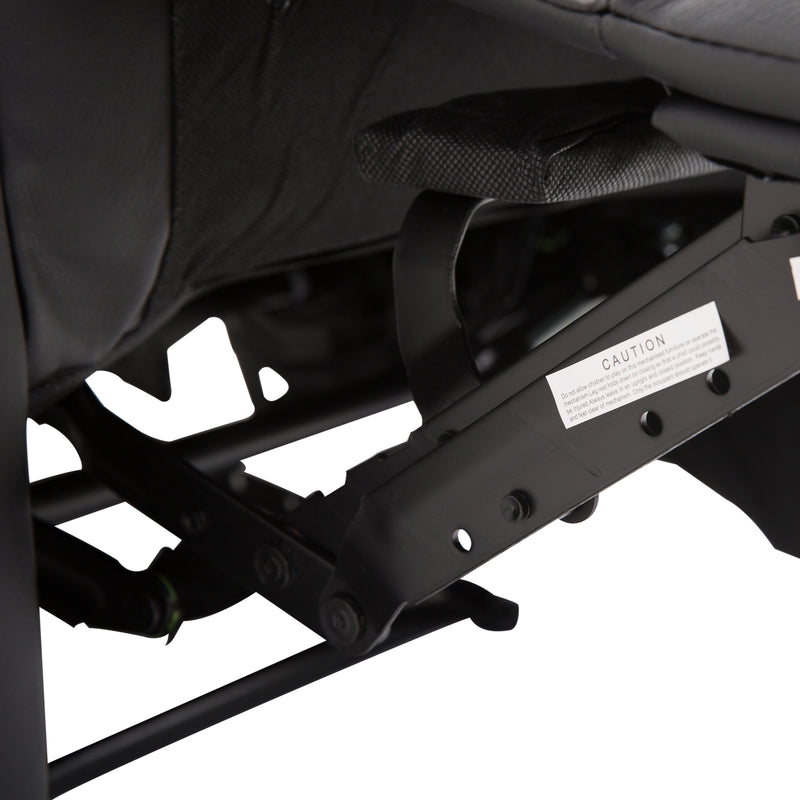 Poltrona Relax Classica in Similpelle Schienale Reclinabile e Poggiapiedi Nera 