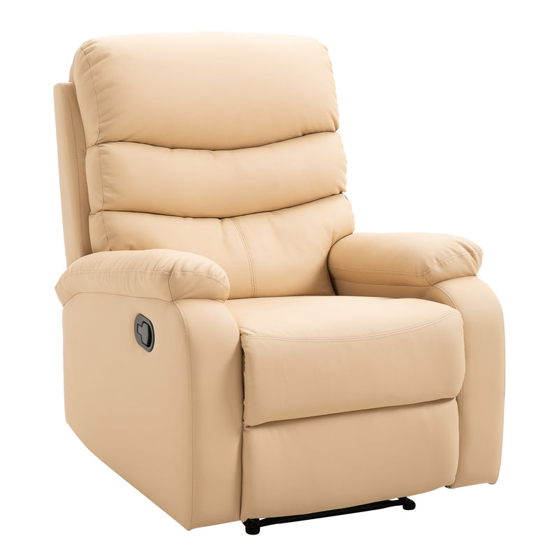 Poltrona Relax Reclinabile in Similpelle Beige 