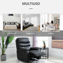 Poltrona Relax Reclinabile in Similpelle Nera 