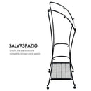 Porta Asciugamani da Bagno in Metallo 61.3x33x87.5 cm Nero 