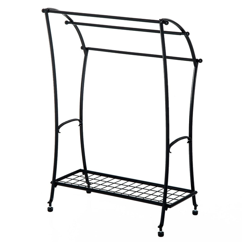 Porta Asciugamani da Bagno in Metallo 61.3x33x87.5 cm Nero 