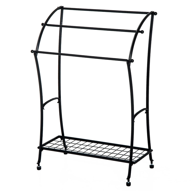 Porta Asciugamani da Bagno in Metallo 61.3x33x87.5 cm Nero 