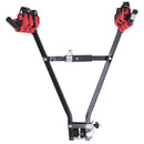 Portabici per Auto Posteriore Pieghevole 3 Biciclette 40 kg in Acciaio e Alluminio Nero e Rosso 66x54x47 cm 