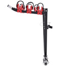 Portabici per Auto Posteriore Pieghevole 3 Biciclette 40 kg in Acciaio e Alluminio Nero e Rosso 66x54x47 cm 