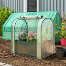 Mini Serra 68x50x70 cm con Aiuola per Coltivazione e Porta Avvolgibile in Acciaio e PP Verde Scuro      
