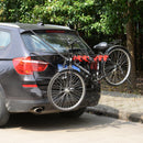 Portabici per Auto Posteriore 3 Biciclette 40 kg in Acciaio e Alluminio Nero 68x52x60 cm 