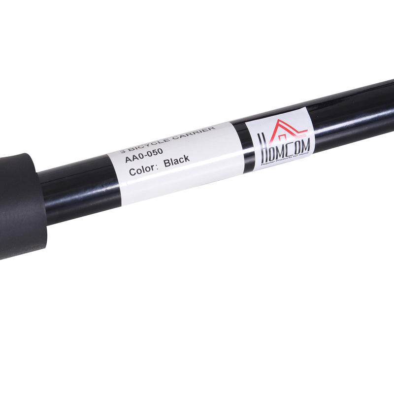 Portabici per Auto Posteriore 3 Biciclette 40 kg in Acciaio e Alluminio Nero 68x52x60 cm 