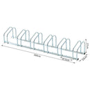 Rastrelliera Portabici 6 Posti in Acciaio 160x33x27 cm Argento 