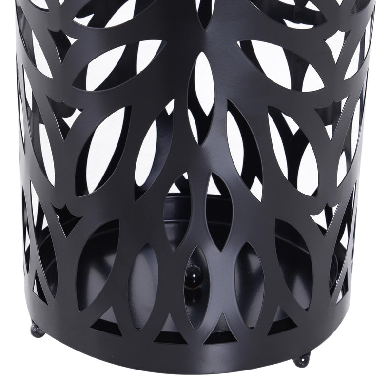 Portaombrelli in Metallo Lavorato con Salvagoccia Nero 