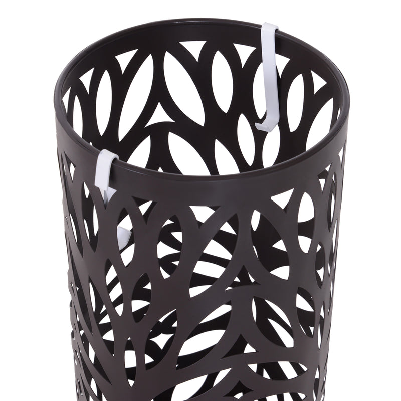 Portaombrelli in Metallo Lavorato con Salvagoccia Marrone 