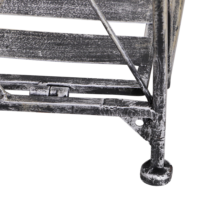 Portapiante Fioriera a Scaffale a 3 Ripiani da Giardino Balcone interno Grigio Argento 44x25x96 cm 