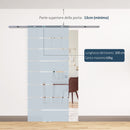 Porta Scorrevole Vetrata 90x205 cm Satinata a Strisce Trasparenti 