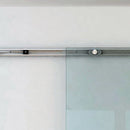 Porta Scorrevole Vetrata 90x205 cm Satinata a Strisce Trasparenti 