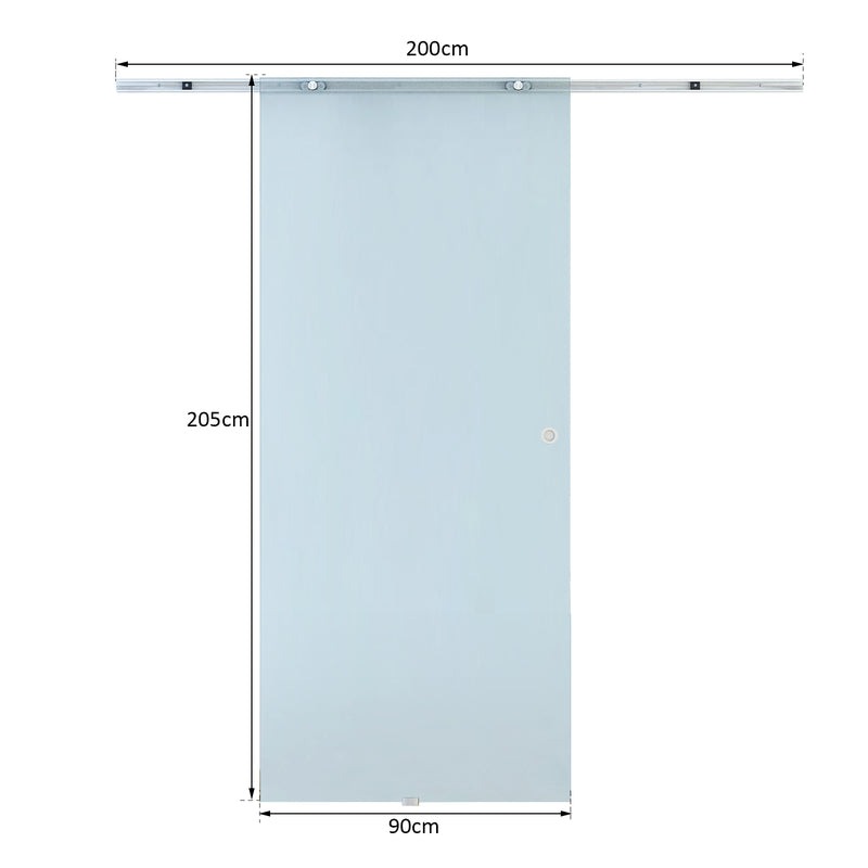 Porta Scorrevole Vetrata 90x205 cm Smerigliata 