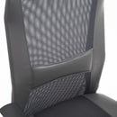 Sedia da Ufficio Presidenziale Ergonomica in Rete e Similpelle Altezza Regolabile Grigia 