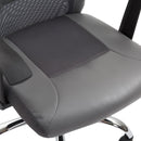 Sedia da Ufficio Presidenziale Ergonomica in Rete e Similpelle Altezza Regolabile Grigia 