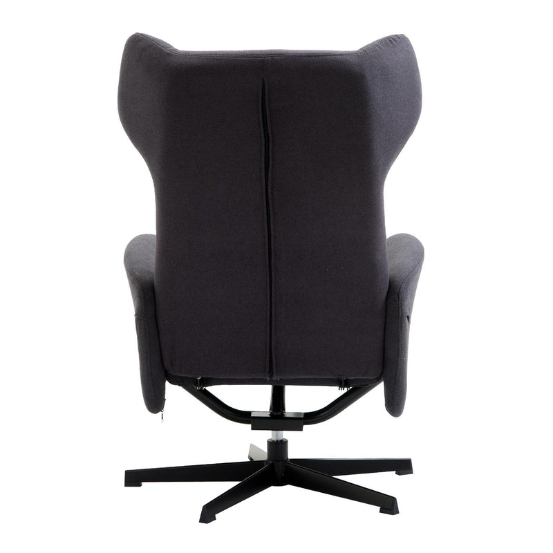 Sedia Poltrona da Ufficio Presidenziale Ergonomica con Poggiapiedi Grigio Scuro 