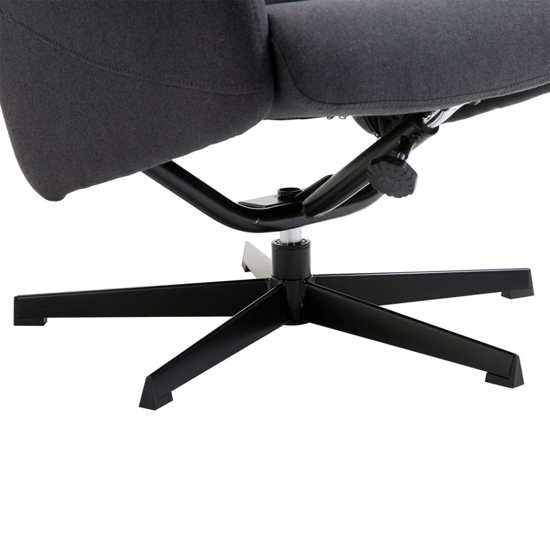 Sedia Poltrona da Ufficio Presidenziale Ergonomica con Poggiapiedi Grigio Scuro 