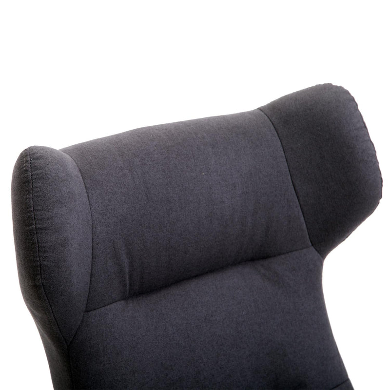 Sedia Poltrona da Ufficio Presidenziale Ergonomica con Poggiapiedi Grigio Scuro 