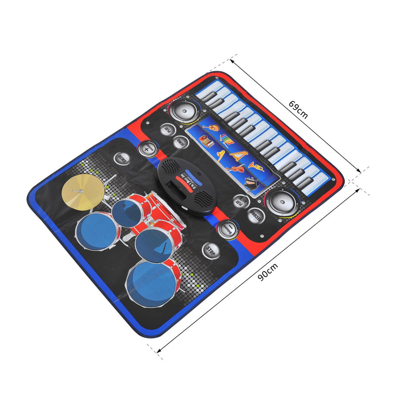 Tappeto Musicale Gioco Pianola e Batteria per Bambini 