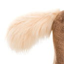 Cavallo a Dondolo Cavalcabile in Peluche e Legno Marrone 