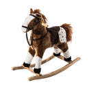 Cavallo a Dondolo in Legno con Suono Giocattolo per i Bambini Marrone 