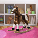 Cavallo a Dondolo in Legno con Suono Giocattolo per i Bambini Marrone 