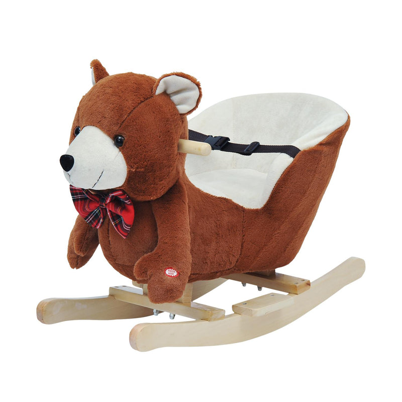 Cavallo a Dondolo in Legno Orso per Bambini Marrone 