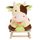 Mucca a Dondolo per Bambini in Peluche e Legno 