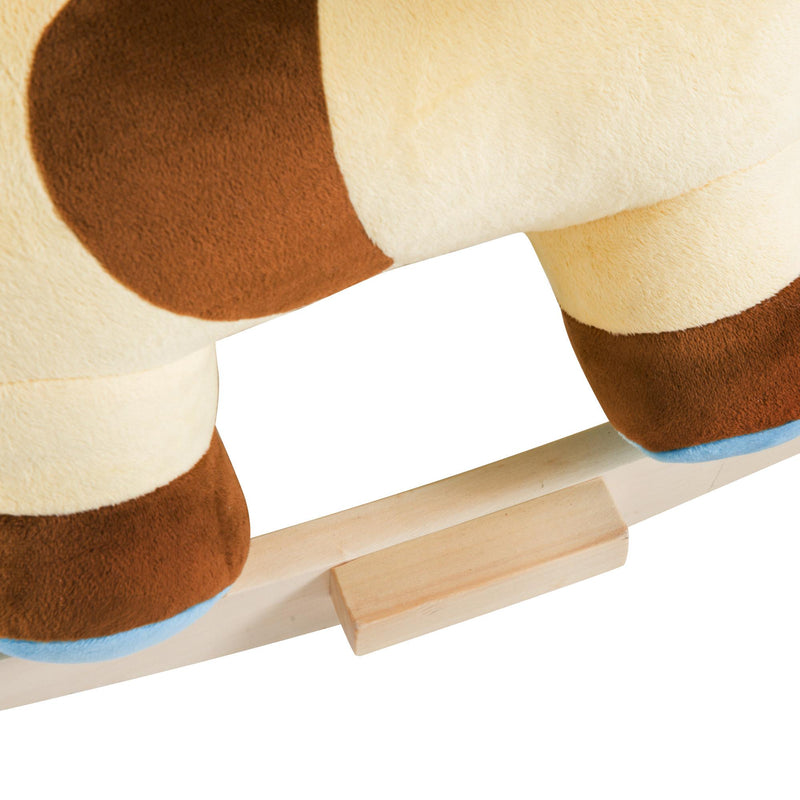 Mucca a Dondolo per Bambini in Peluche e Legno 