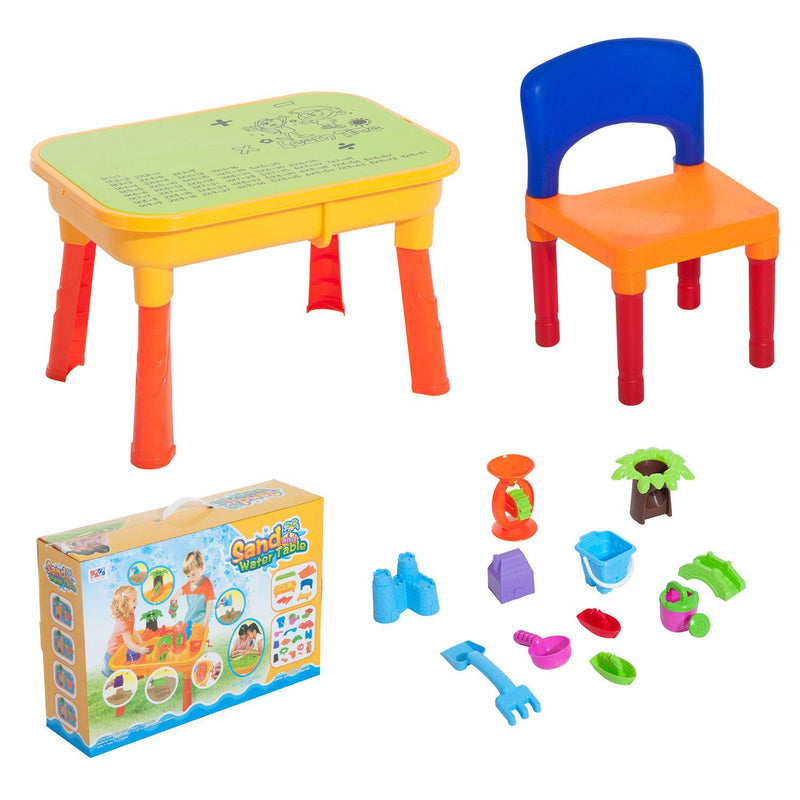 Set Gioco 32 pezzi con Tavolo Sedia Castello Formine 